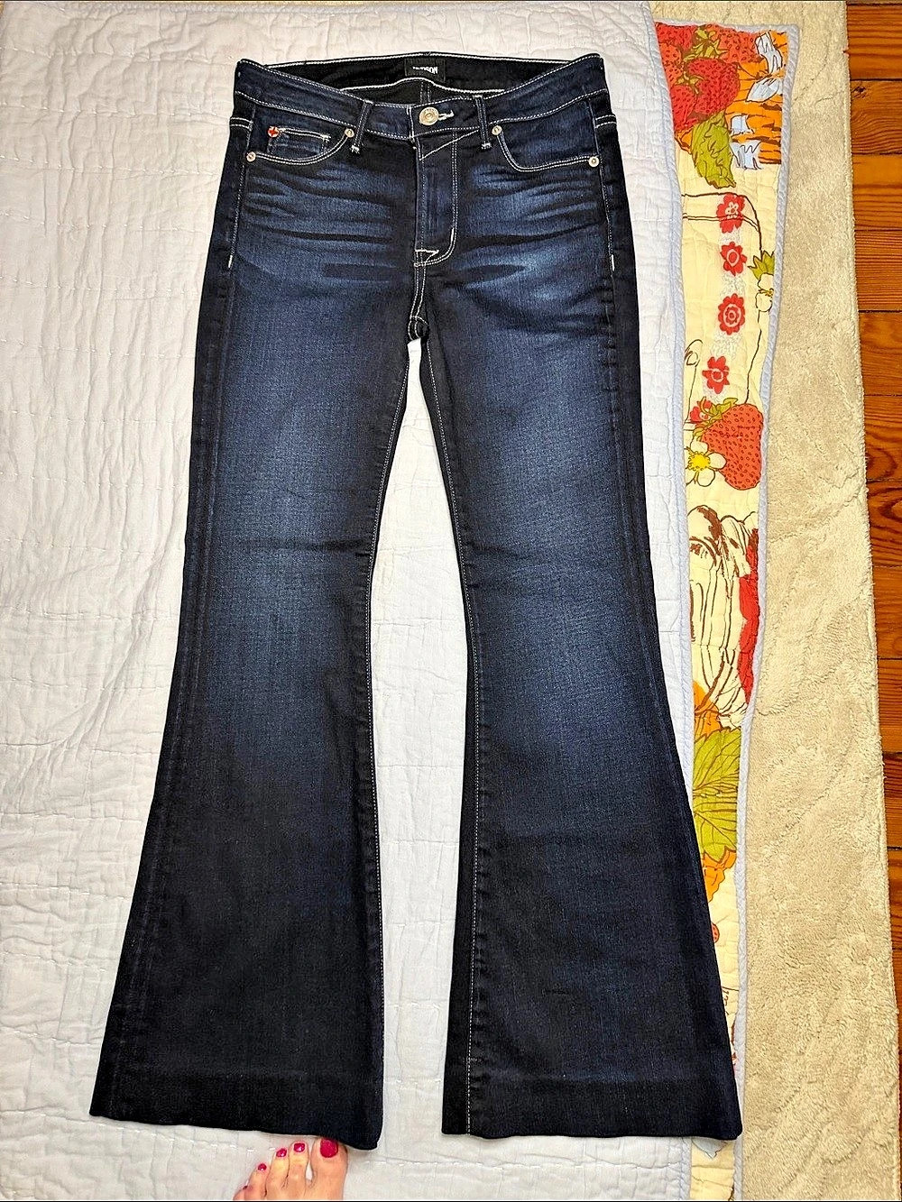 Hudson Signature Flare Flap Pocket Jeans Women's Blue
